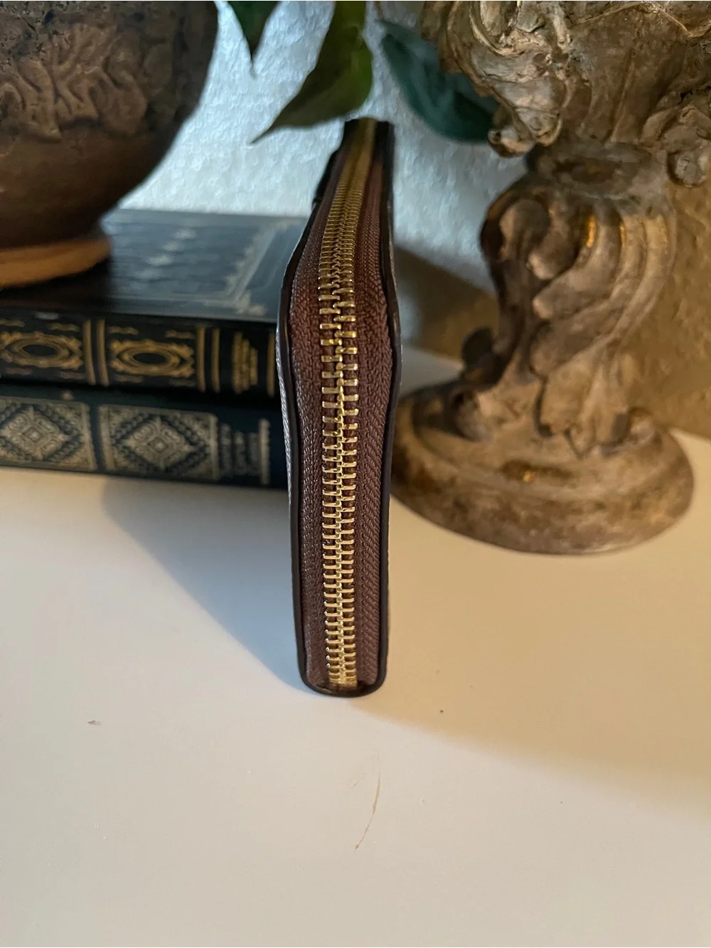 Coach Signature Zip Around Accordion Wallet in Midnight